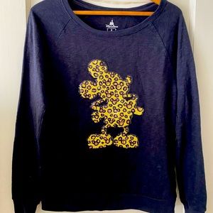 Disney Leopard Sequin Mickey Pullover